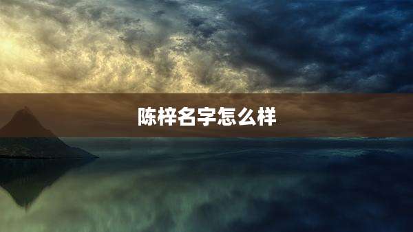 陈梓名字怎么样