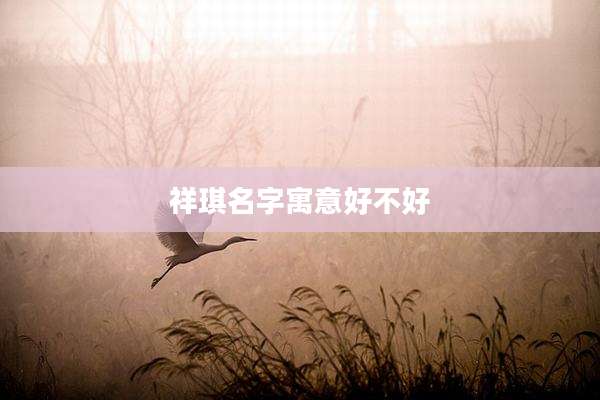 祥琪名字寓意好不好