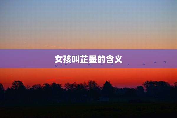 女孩叫芷墨的含义