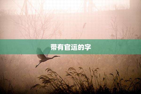 带有官运的字