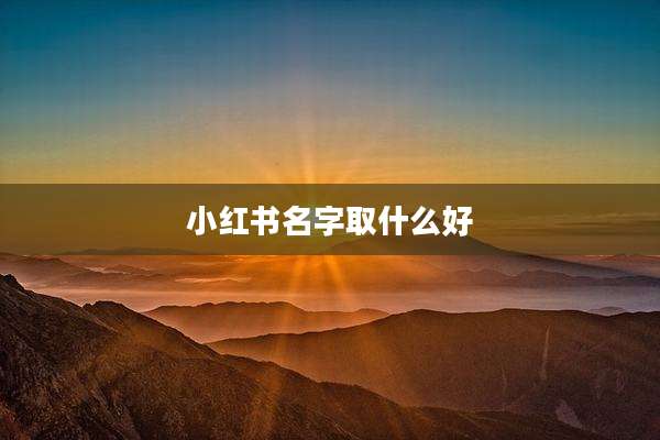 小红书名字取什么好