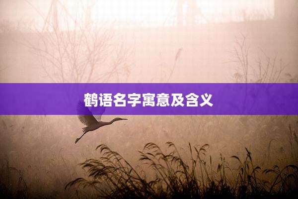 鹤语名字寓意及含义