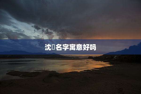 沈禛名字寓意好吗