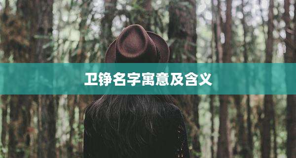 卫铮名字寓意及含义