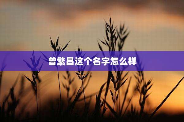 曾繁昌这个名字怎么样