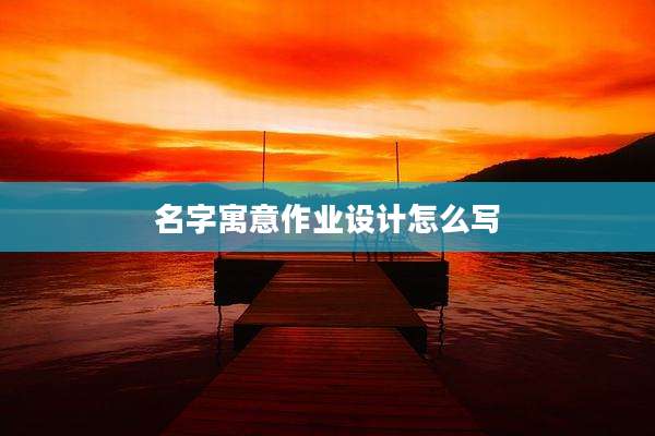 名字寓意作业设计怎么写