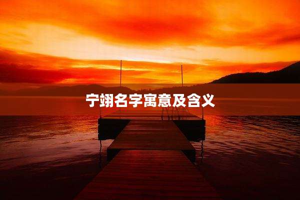 宁翊名字寓意及含义