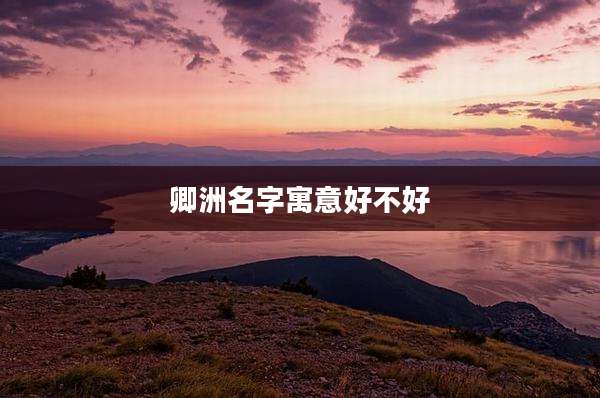 卿洲名字寓意好不好