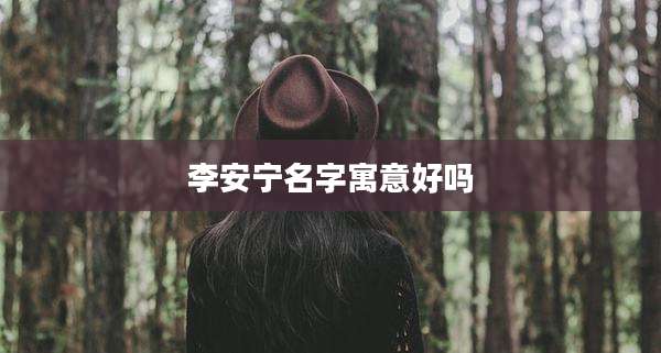 李安宁名字寓意好吗