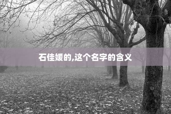 石佳媛的,这个名字的含义