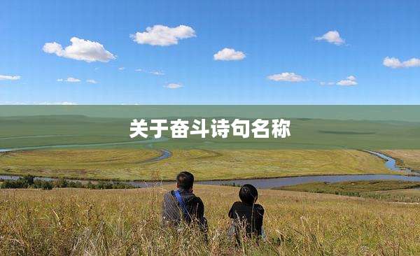 关于奋斗诗句名称