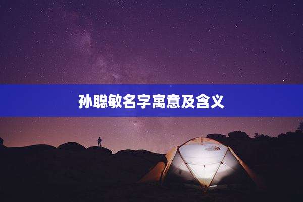 孙聪敏名字寓意及含义