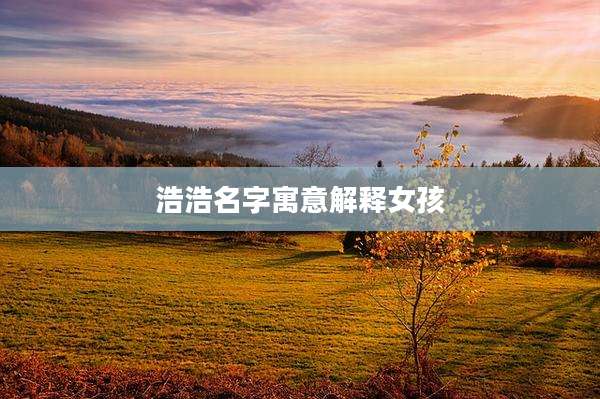 浩浩名字寓意解释女孩