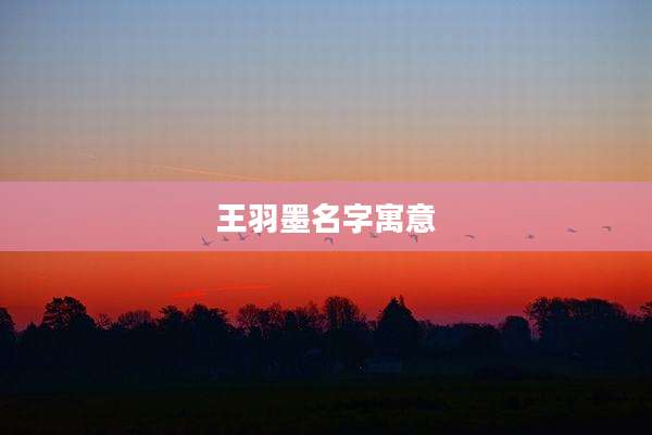 王羽墨名字寓意