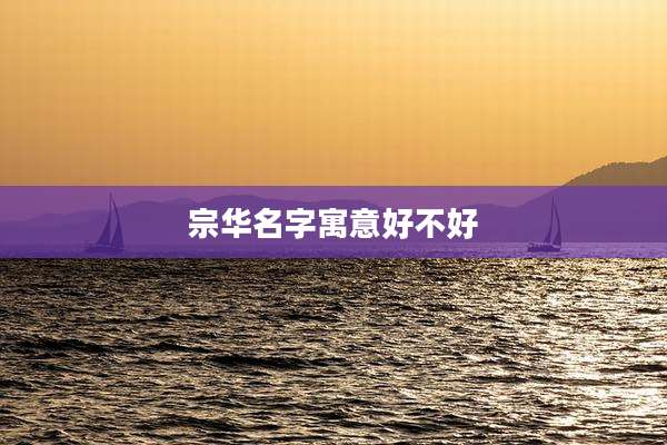 宗华名字寓意好不好