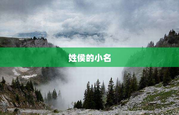 姓侯的小名