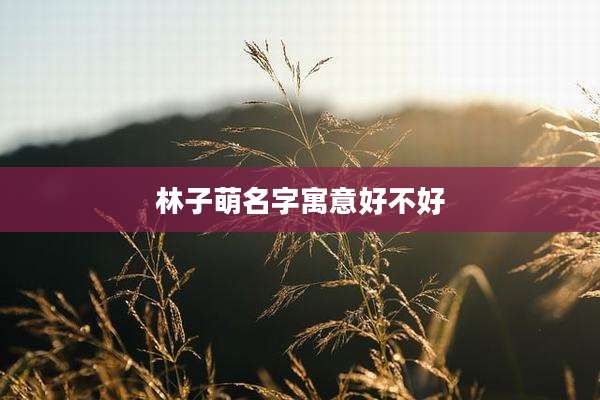 林子萌名字寓意好不好