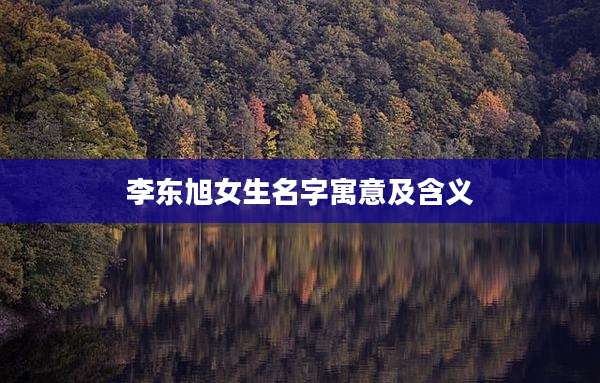 李东旭女生名字寓意及含义