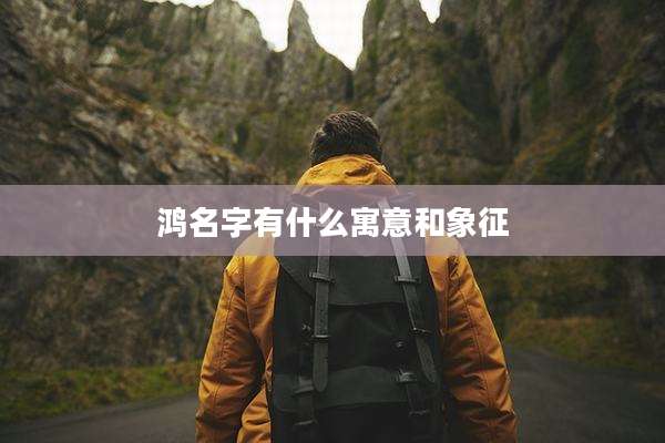 鸿名字有什么寓意和象征