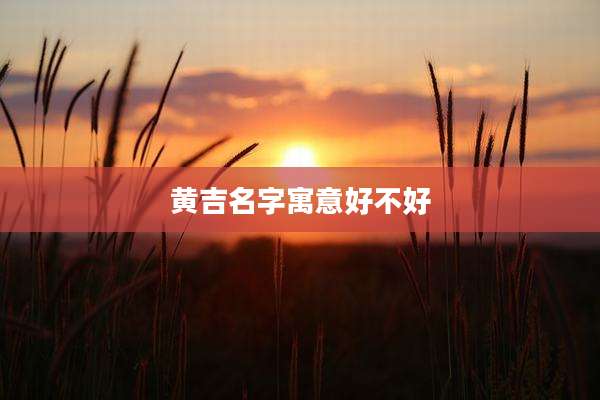黄吉名字寓意好不好