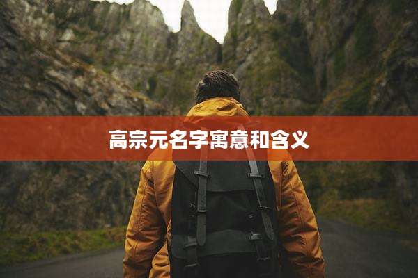高宗元名字寓意和含义