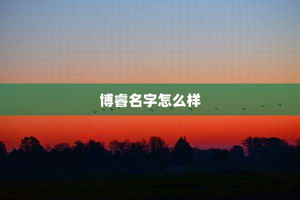 博睿名字怎么样