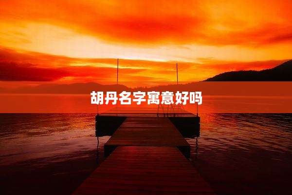 胡丹名字寓意好吗