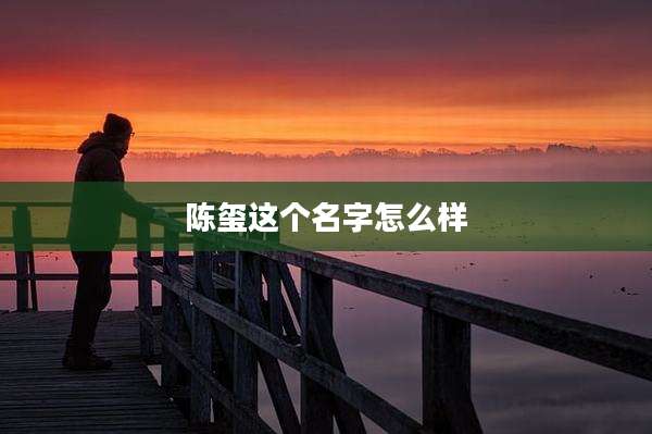 陈玺这个名字怎么样