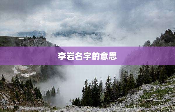 李岩名字的意思