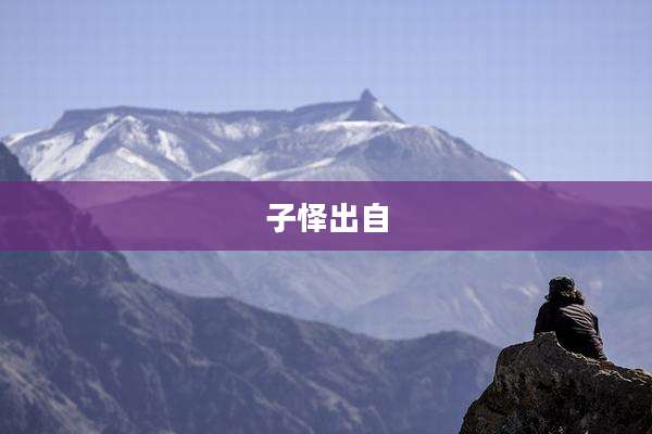 子怿出自