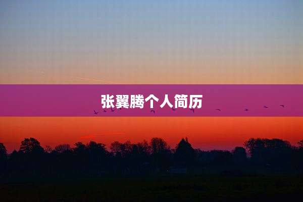 张翼腾个人简历