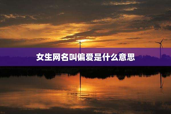 女生网名叫偏爱是什么意思