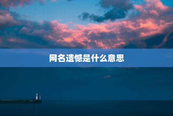 网名遗憾是什么意思