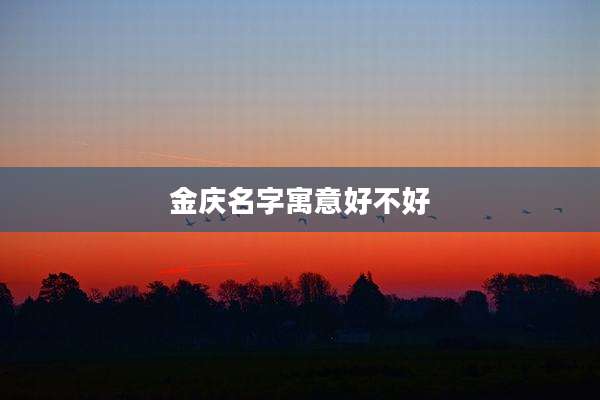 金庆名字寓意好不好