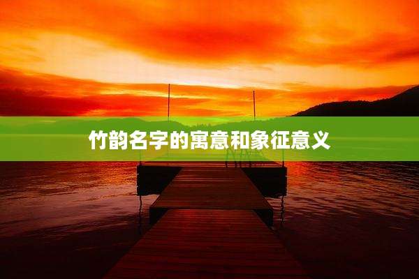 竹韵名字的寓意和象征意义