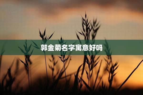 郭金菊名字寓意好吗