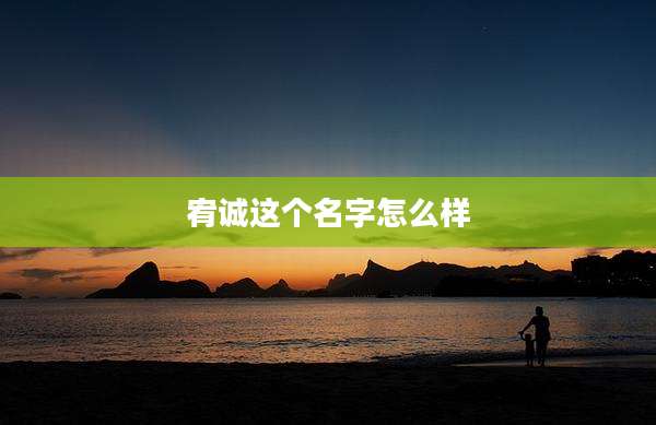 宥诚这个名字怎么样