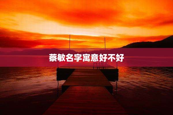 蔡敏名字寓意好不好