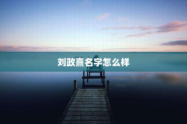 刘政熹名字怎么样