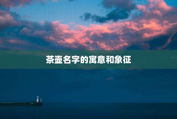 茶壶名字的寓意和象征