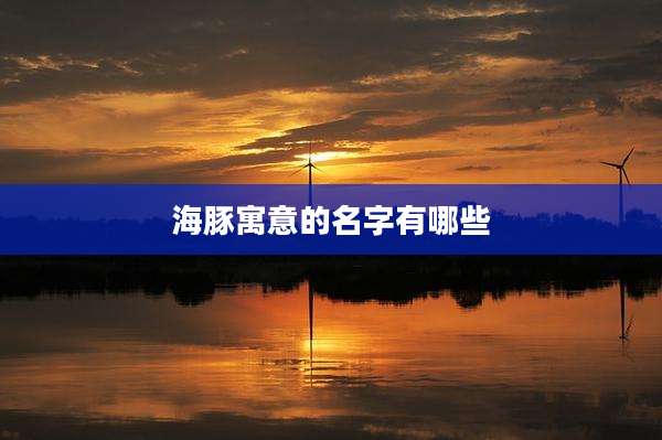 海豚寓意的名字有哪些