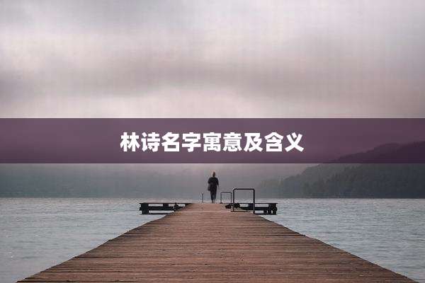 林诗名字寓意及含义