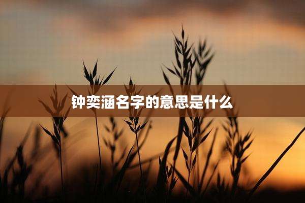 钟奕涵名字的意思是什么