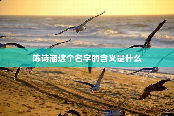 陈诗涵这个名字的含义是什么