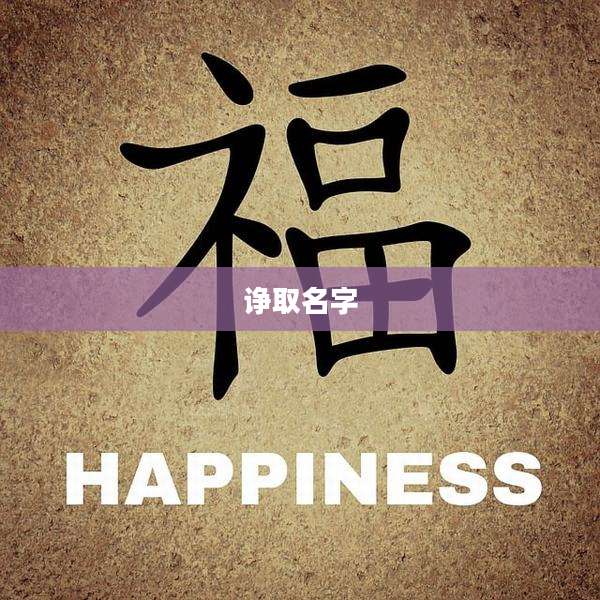 诤取名字