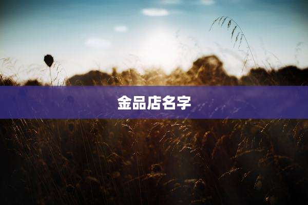 金品店名字