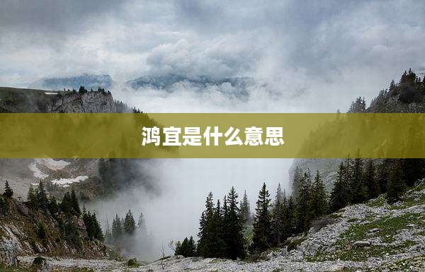 鸿宜是什么意思