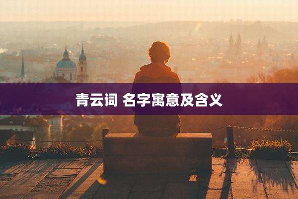 青云词 名字寓意及含义