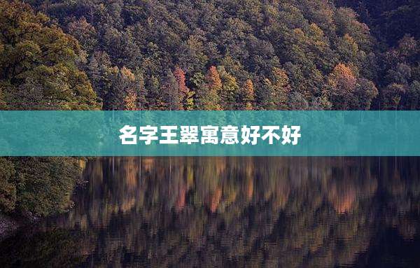 名字王翠寓意好不好