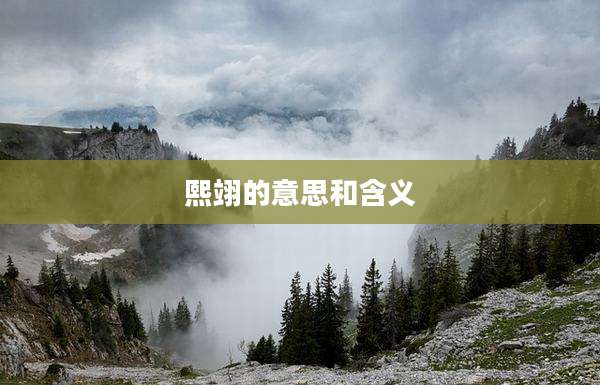 熙翊的意思和含义